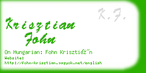 krisztian fohn business card